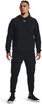 Męska bluza dresowa nierozpinana z kapturem Under Armour UA Rival Fleece Hoodie - czarna - zdjęcie 6