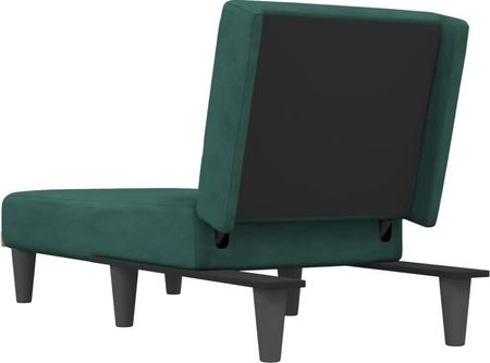 Vidaxl Szezlong Ciemnozielony Tapicerowany Aksamitem - zdjęcie 2