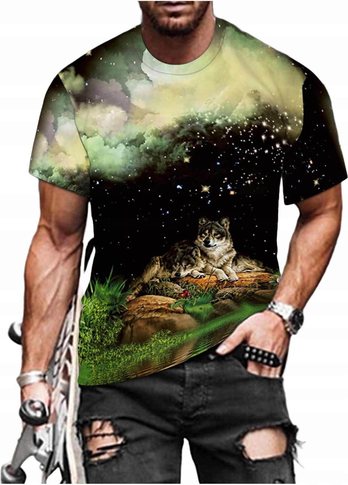 T SHIRT MĘSKI KOSZULKA 3D Z NADRUKIEM WILKA WOLF Ceny i opinie Ceneo pl