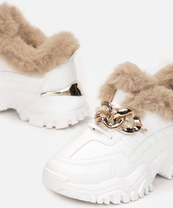 BUTY DAMSKIE SNEAKERSY BIAŁE OCIEPLANE r. 38 - zdjęcie 2
