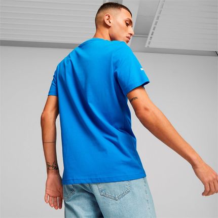 Koszulka męska Puma MAPF1 ESS LOGO niebieska 62116508 - zdjęcie 2