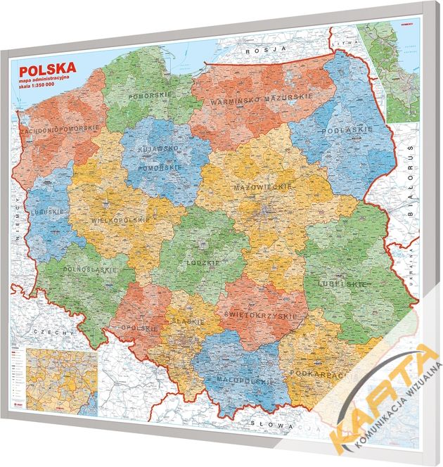 Mapa Cienna Mapa Polski Administracyjna Do Wpinania Tys X