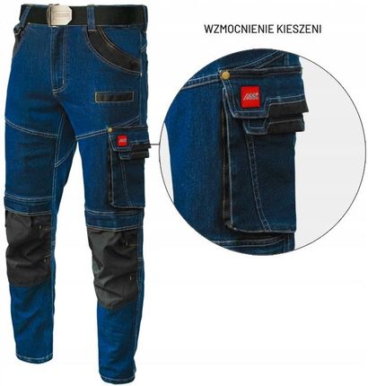 Art-Mas Spodnie Robocze Jeans Stretch Jeansowe Slim Bhp - zdjęcie 3