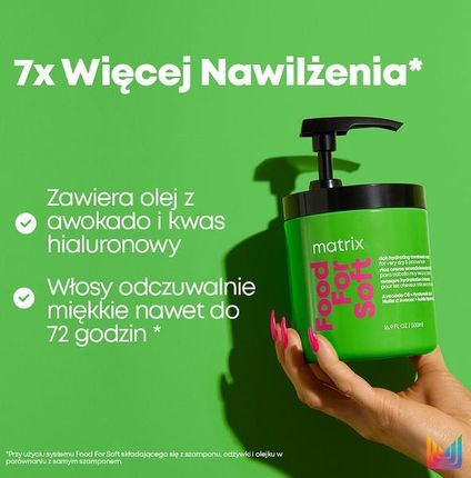 Matrix Food For Soft Intensywna Maska Nawilżająca Do Włosów 500 ml - zdjęcie 4