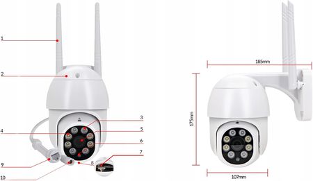 Zintronic Kamera Zewnętrzna Obrotowa Ip Wifi 8Mpx 8Mp (Ikpw830Icsv1) - zdjęcie 4