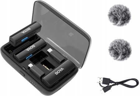 BOYA BOYALINK - 2.4G ALL IN ONE - BEZPRZEWODOWY SYSTEM MIKROFONOWY RX + 2x TX - ANDROID / IOS / APARATY - ETUI ŁADUJĄCE - zdjęcie 5