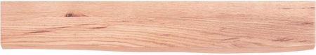 vidaXL Półka Jasnobrązowa 60X10X2 Cm Lakierowane Lite Drewno Dębowe 124295 - zdjęcie 2