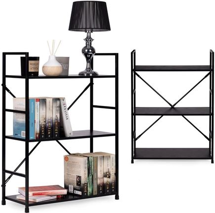 Modernhome Regał Drewniany Metalowa Rama Szeroki Loft 3 Półki 90165 - zdjęcie 6