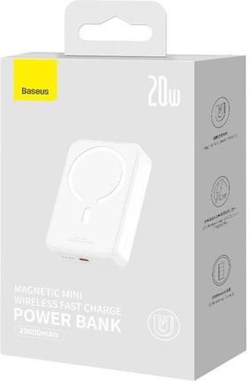 Baseus Magnetic Mini 20000mAh 20W Biały - zdjęcie 5