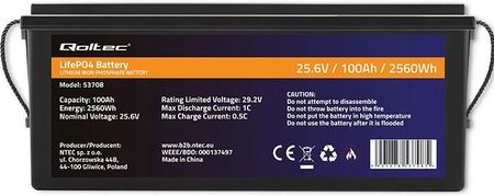 Qoltec Akumulator Lifepo4 256V 100Ah 2560Wh Bms - zdjęcie 2