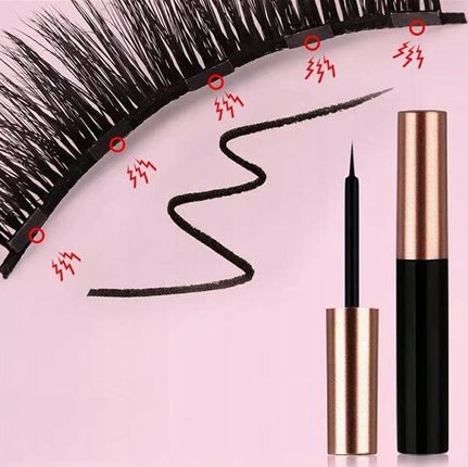 Lewer Zestaw 7 Par Rzęs Magnetycznych Eyeliner Aplikator - zdjęcie 4
