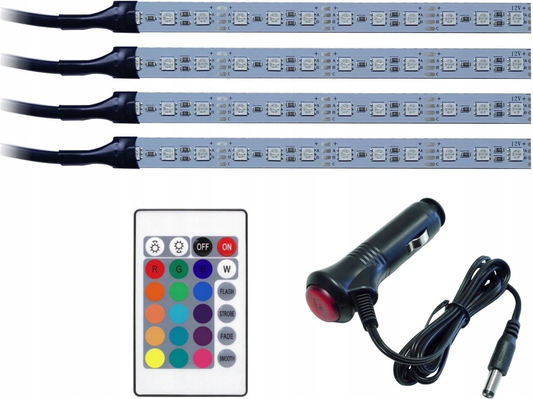 Aqualed Oświetlenie Wnętrza Auta Rgb Samochodu 4X12 Led Opinie i ceny