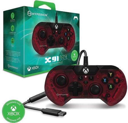 Hyperkin X91 Wired Controller Ruby Red Xbox, PC KAKSM02628RR - zdjęcie 3