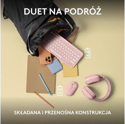 Zestaw klawiatura + mysz Logitech MK380 Pebble 2 Combo Różowy (920012241) - zdjęcie 3