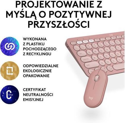 Zestaw klawiatura + mysz Logitech MK380 Pebble 2 Combo Różowy (920012241) - zdjęcie 6