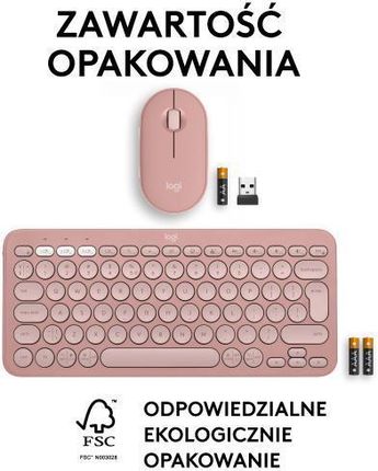 Zestaw klawiatura + mysz Logitech MK380 Pebble 2 Combo Różowy (920012241) - zdjęcie 5