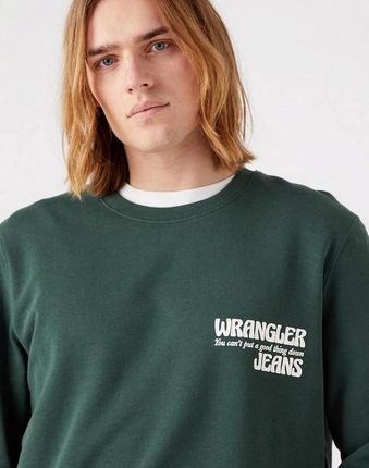 WRANGLER SLOGAN CREW SYCAMORE GREEN W667ILG49 - zdjęcie 2