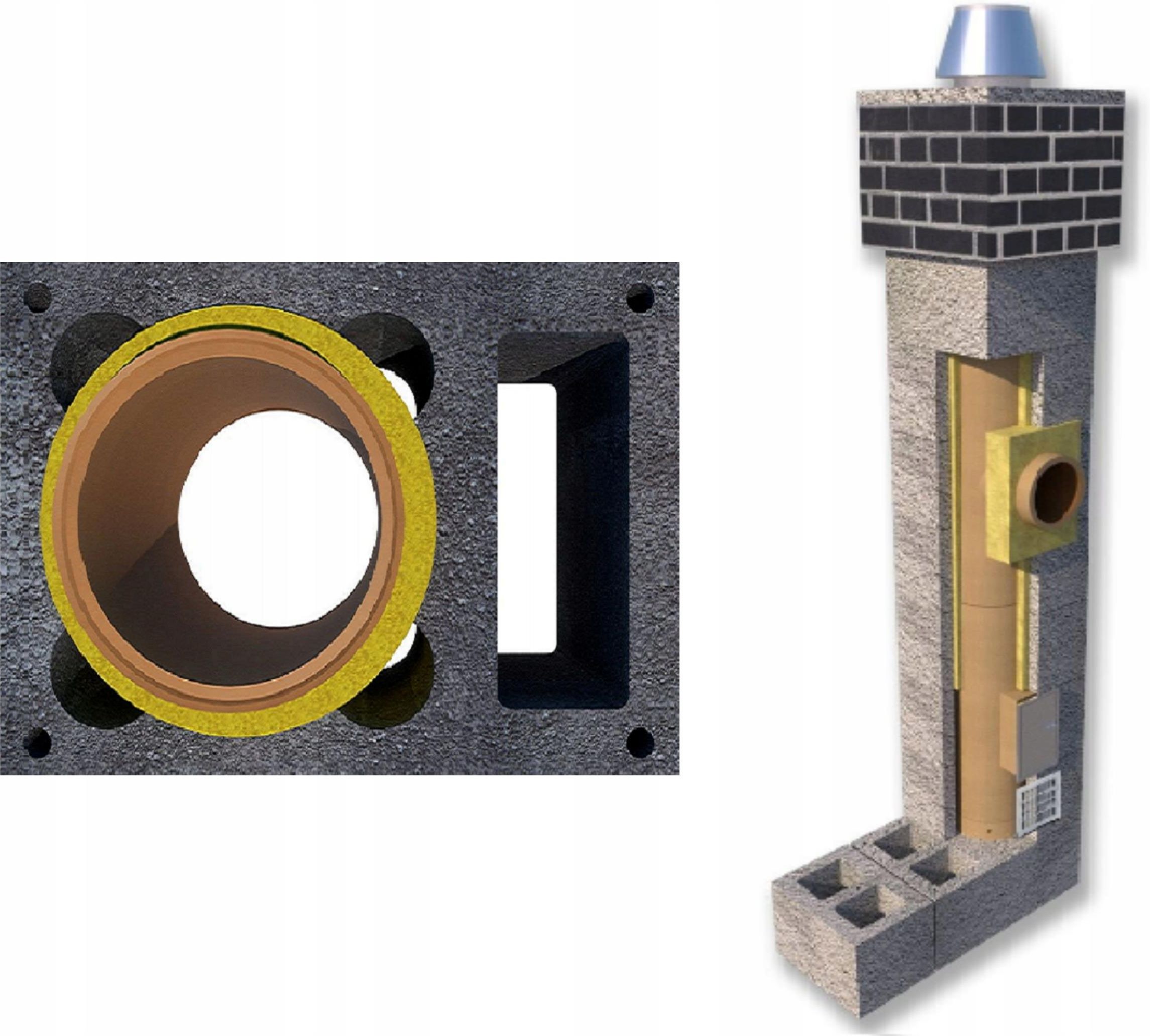 System Kominkowy Ceramiczne Kominy Komin Kompletny Ocieplony Systemowy