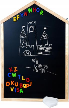 3Toysm Duża Tablica Magnetyczna Kredowa Domek Zestaw - zdjęcie 3