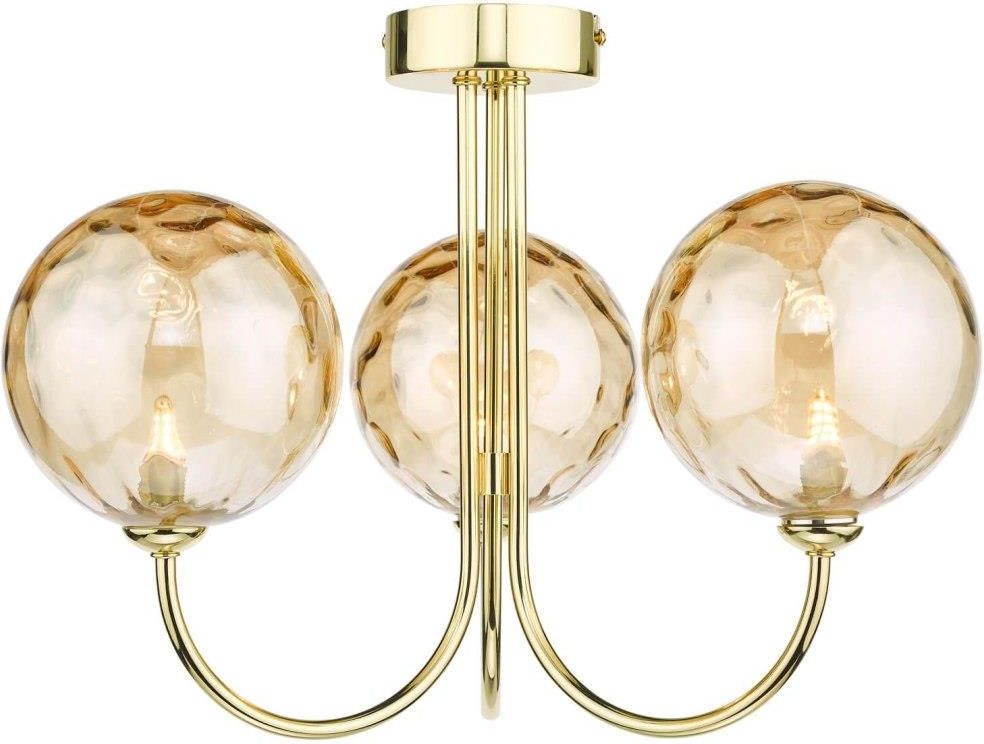 Dar Lighting Lampa Wisząca Jared 3 Light Semi Flush Polished Gold