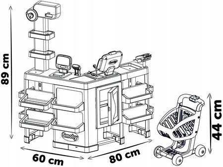 Smoby Supermarket Z Wózkiem Kasą Sklep Św/Dźw 50El - zdjęcie 6