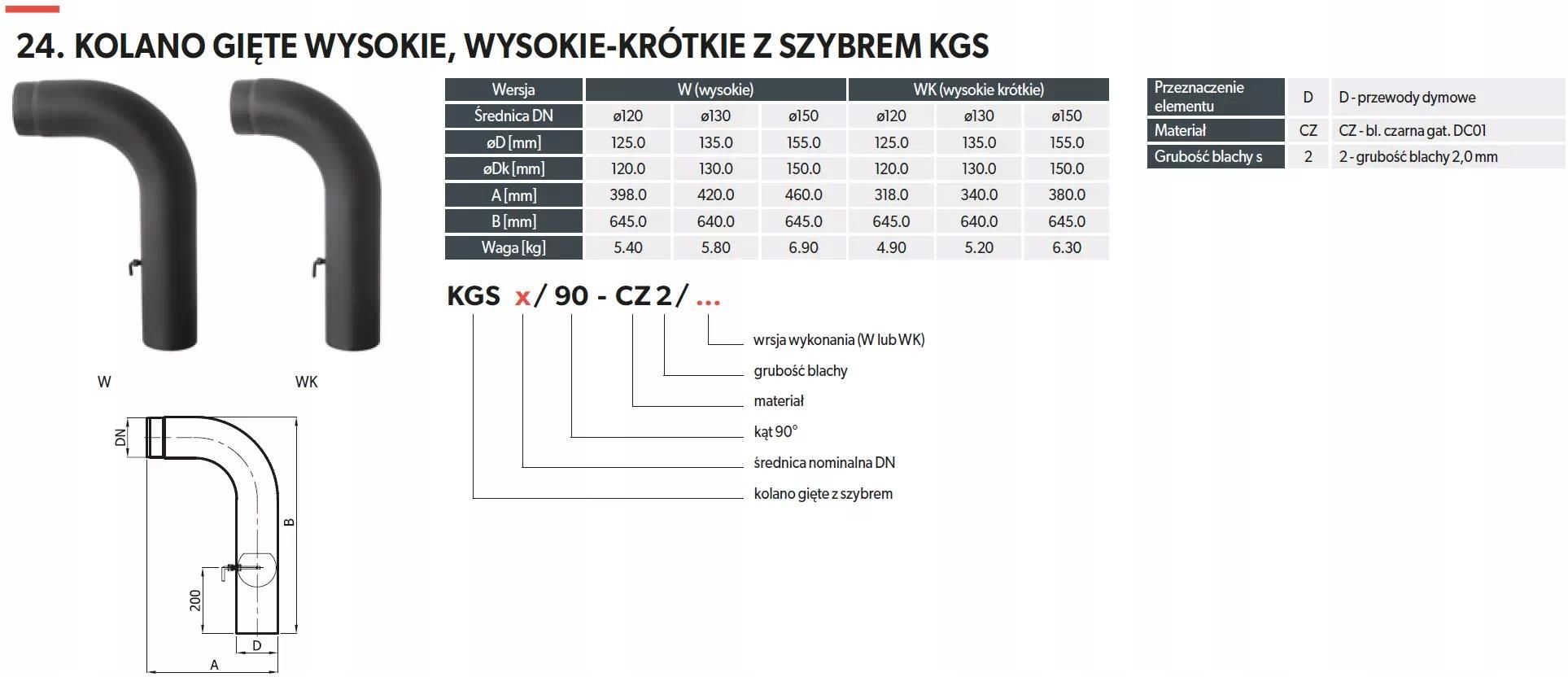 System Kominkowy Darco Kolano Gi Te Wys Kr Tkie S Mm Szyber