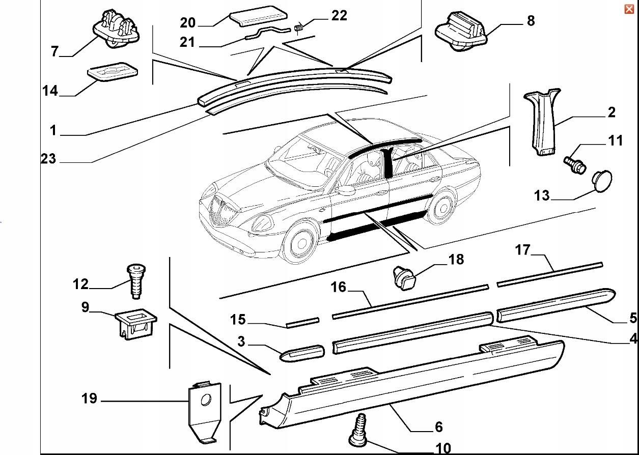 Listwa Boczna Fiat Listwa Drzwi Prawa 71728882 Lancia Thesis Nowa Oe