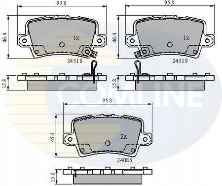 Klocki hamulcowe Comline Klocki Hamulcowe Tył Cbp31587 Honda Civic