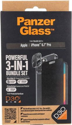 Panzerglass Etui Hardcase Do Apple Iphone 15 Pro Max Przezroczysty Szkło Hartowane Ultra Wide Fit Privacy Na Obiektyw Pictureperfe - zdjęcie 6