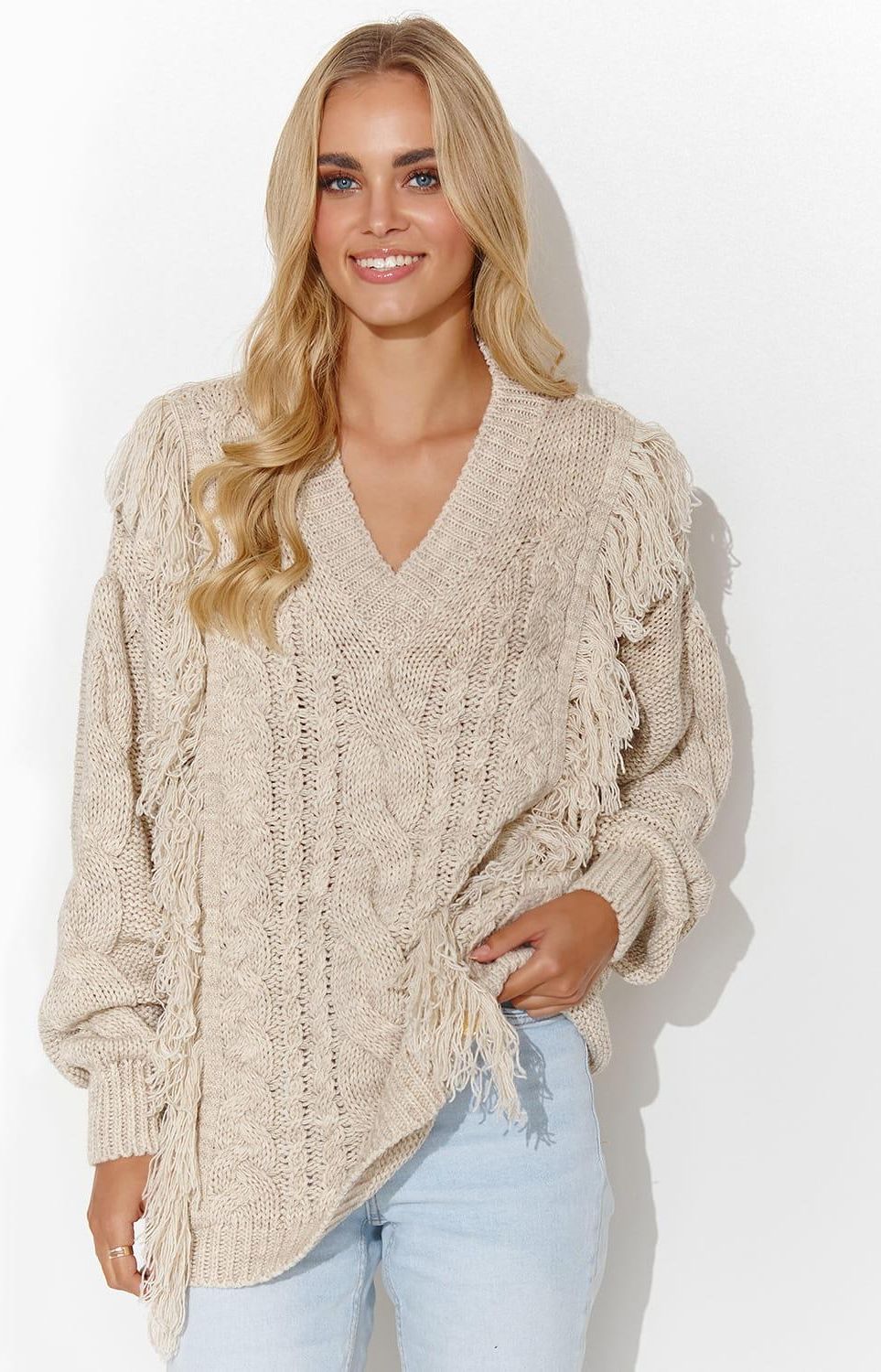 Sweter Damski Model S Beige Melange Makadamia Ceny I Opinie