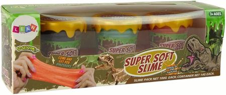 Leantoys Slime Brokatowy Dinozaury Diy Miękki 3 Kolory - zdjęcie 3