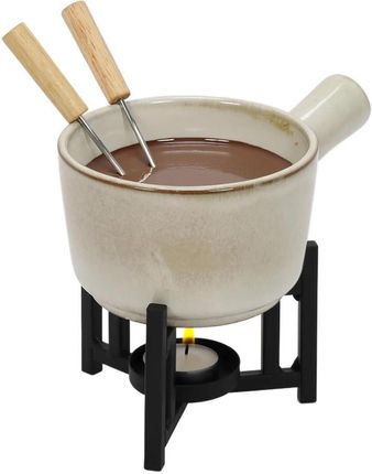 Home Styling Collection Zestaw Do Fondue Serowego Rondelek Z Porcelany 2 Widelce (170487010) - zdjęcie 3