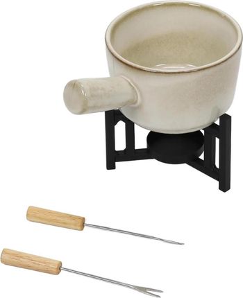 Home Styling Collection Zestaw Do Fondue Serowego Rondelek Z Porcelany 2 Widelce (170487010) - zdjęcie 4