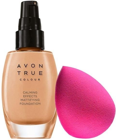 Avon True Zestaw Podkład Matujący Nude Gąbeczka Opinie i ceny na