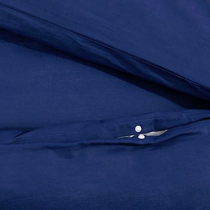 Vidaxl Zestaw Pościeli Granatowy 155X220 Cm Bawełna - zdjęcie 2