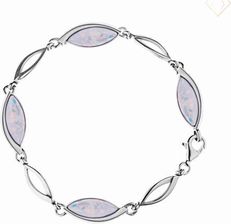 Zdjęcie Susetti Elegancka srebrna bransoletka z błyszczącymi kamieniami - opal biały - Kartuzy