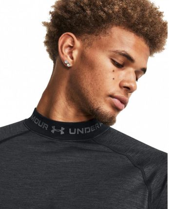 Męski longsleeve treningowy Under Armour UA CG Armour Twist Mock - czarny - zdjęcie 4