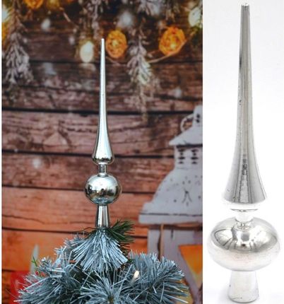 Christmas Gifts Czubek Choinkowy Wys. 25Cm Srebrny - zdjęcie 2