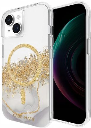 Case Mate Etui Karat Marble Magsafe Do Apple Iphone 15 Przezroczysto Złote - zdjęcie 5