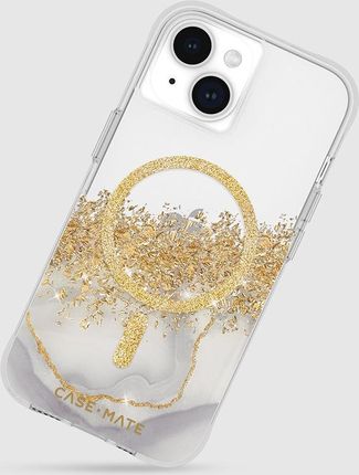 Case Mate Etui Karat Marble Magsafe Do Apple Iphone 15 Przezroczysto Złote - zdjęcie 4