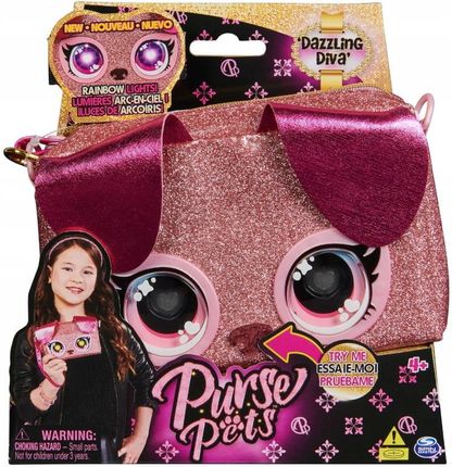 Spin Master PURSE PETS PIESEK DAZZLING DIVA TOREBKA INTERAKTYWNA ZE ŚWIECĄCYMI OCZAMI - zdjęcie 2