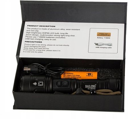 Bailong Taktyczna Cree Led Xhp160 Cob Moc - zdjęcie 6