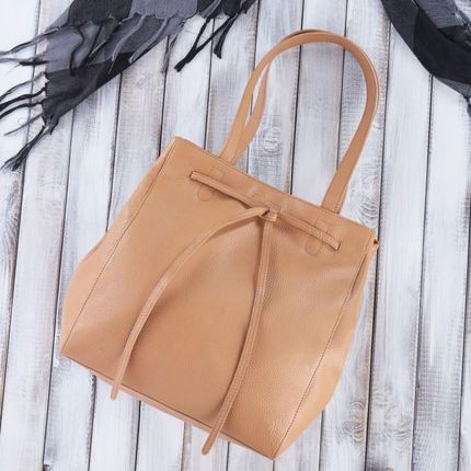 TORBA SHOPPER SKÓRZANA DAMSKA NA RAMIĘ PAOLO PERUZZI IN-64-CG - zdjęcie 3
