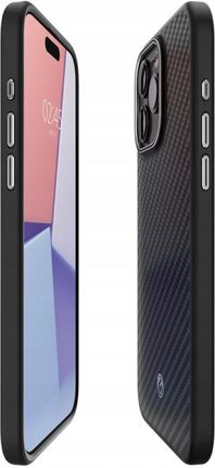 Spigen Etui Do Iphone 15 Pro Enzo Aramid Karbon Magsafe Case Czarne - zdjęcie 2