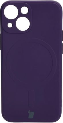 Bizon Etui Case Silicone Magsafe Sq Do Apple Iphone 13 Mini Śliwkowe - zdjęcie 4