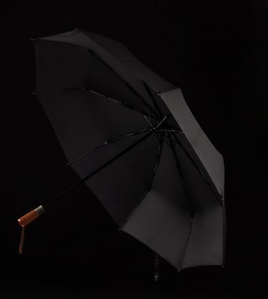Weisner Parasol Składany Automatyczny Czarny Drewno XL - zdjęcie 6