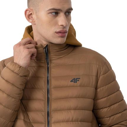 Kurtka męska puchowa 4F M239 brązowa 4FAW23TDJAM239 82S - zdjęcie 3