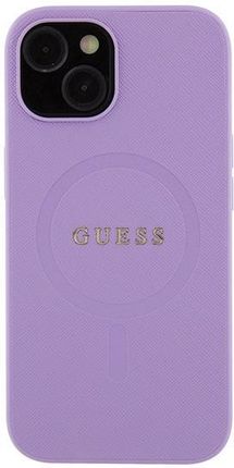 Guess Etui Hardcase Saffiano Magsafe Do Apple Iphone 15 Różowy - zdjęcie 2