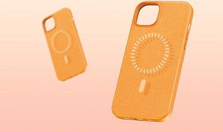 Magnetyczne Etui Na Telefon Iphone 15 Pro Baseus Fauxther Series Pomarańczowe - zdjęcie 6