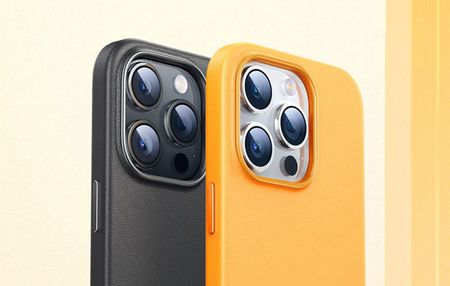 Magnetyczne Etui Na Telefon Iphone 15 Promax Baseus Fauxther Series Pomarańczowe - zdjęcie 5